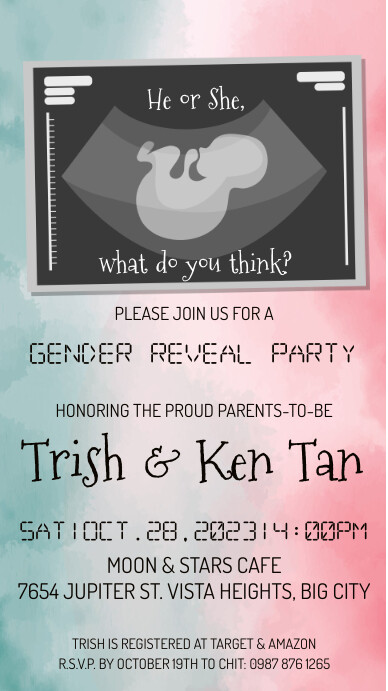 GENDER REVEAL | BABY ULTRASOUND Instagram Story template